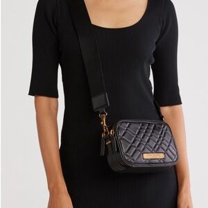 Kurt Geiger London Black leather zzip Brixton camera bag